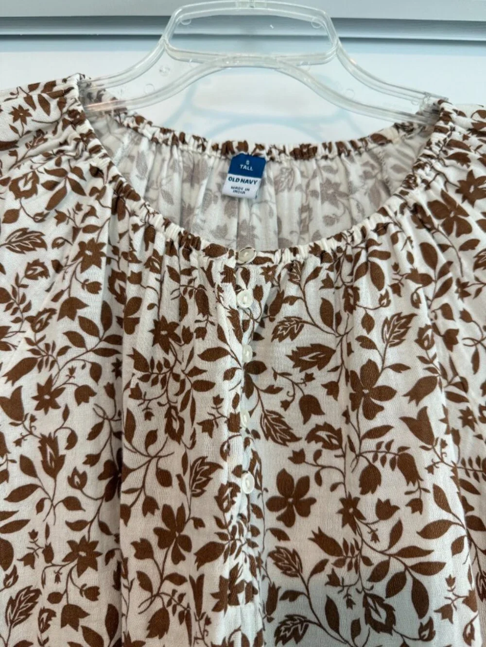 Old Navy Women's Blouse Long Puff Sleeves Size S Tall Good Condition